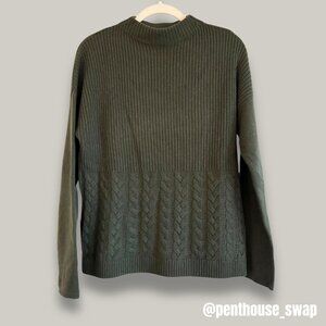 Banana Republic Olive Green Mock Neck Sweater, Size S